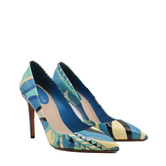 Emilio Pucci Patent Leather Abstract Printed Pumps Size 39 EU - Picture 2 of 12
